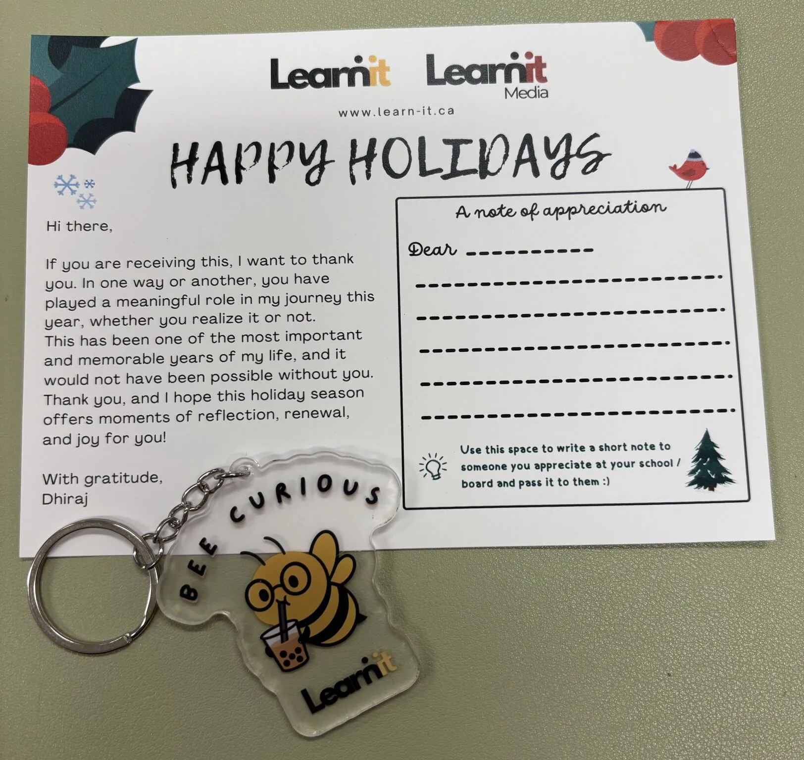 LearnIt SHSM event photograph (one minute for you educator reflection postcards)